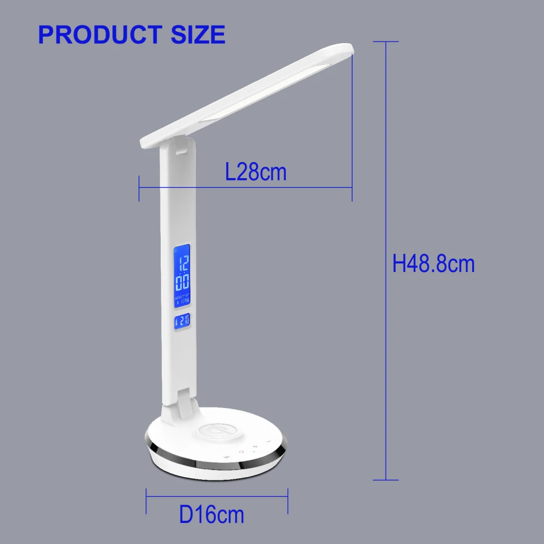 Modern USB Port Home Decor Touch Dimmer Brightness LED Desk Lamp with Qi Wireless Charger