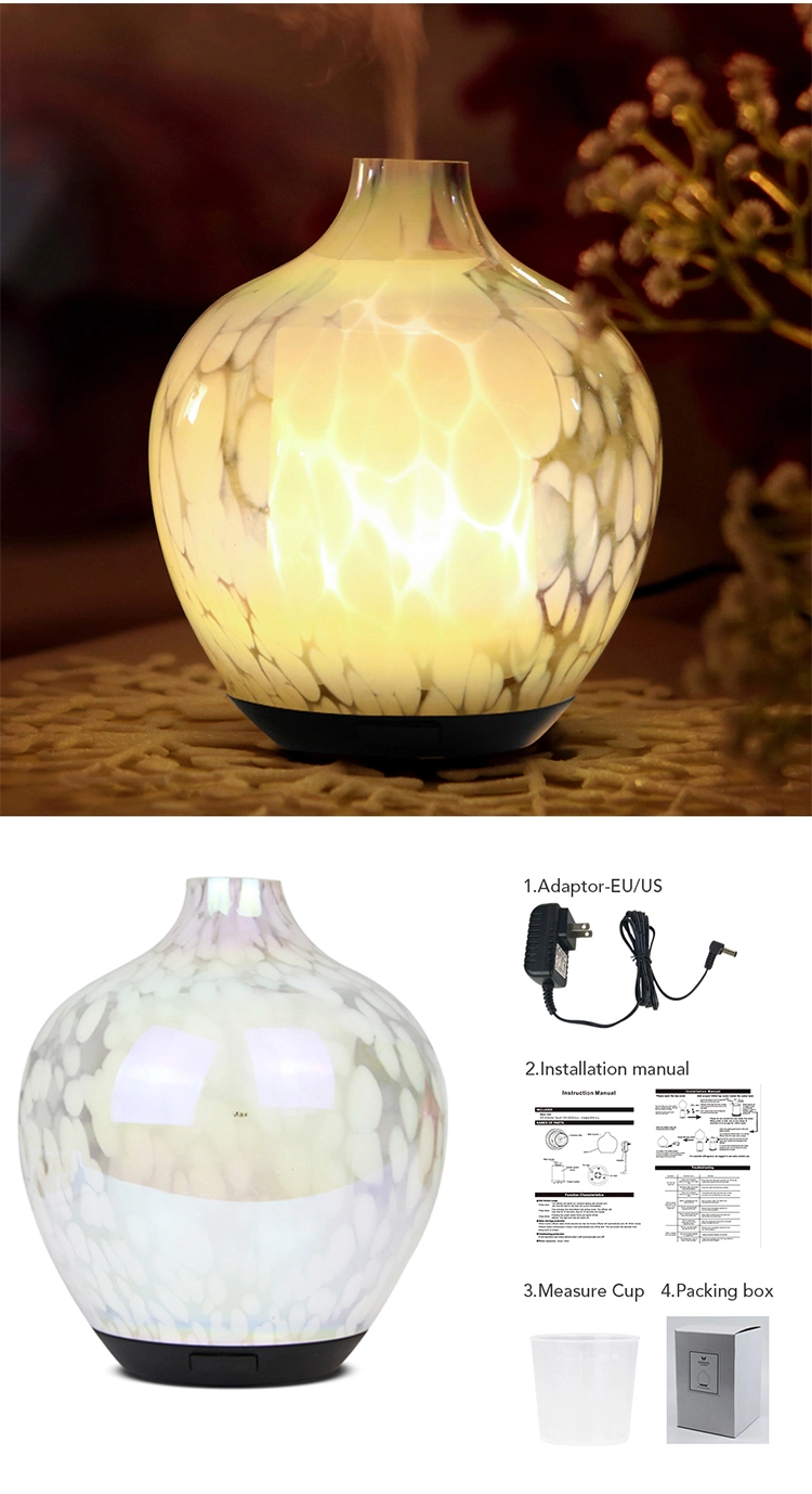 120ml Aromatherapy Art Glass Portable Ultrasonic Cool Mist Essential Oil Aroma Diffuser Luxury Home Scent Diffuser