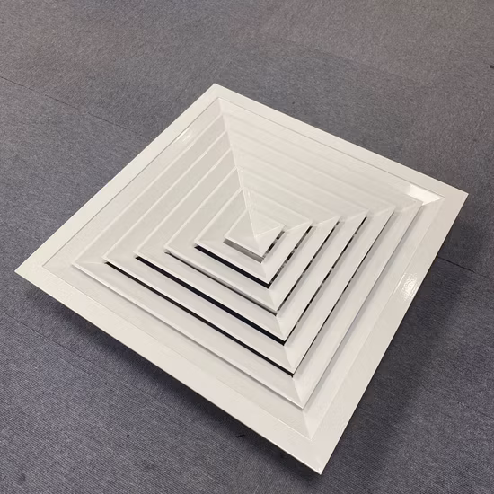 Difusor de aire de techo cuadrado de 4 vías de aluminio HVAC para ventilación