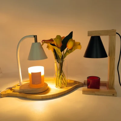 Calentador de fusión de cera con Base de madera, lámpara calentadora de velas eléctrica perfumada para decoración del hogar